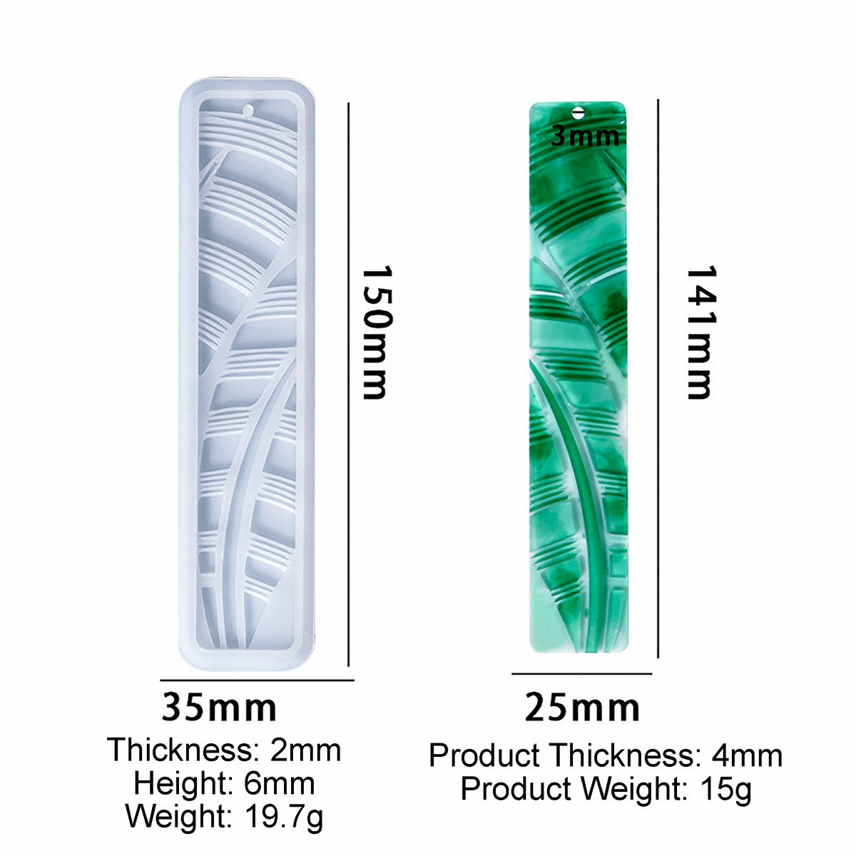 Silicone Mould Bookmark Design 2 JSM75 - view 2