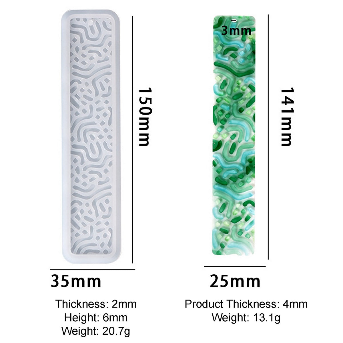 Silicone Mould Bookmark Design 1 JSM77 - view 2