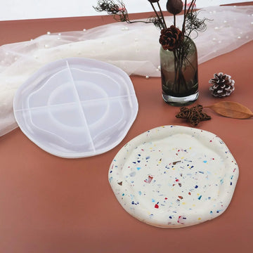 Candle & Resin Silicone Mould Agate Plate Design (1pcs)  Pack of 1