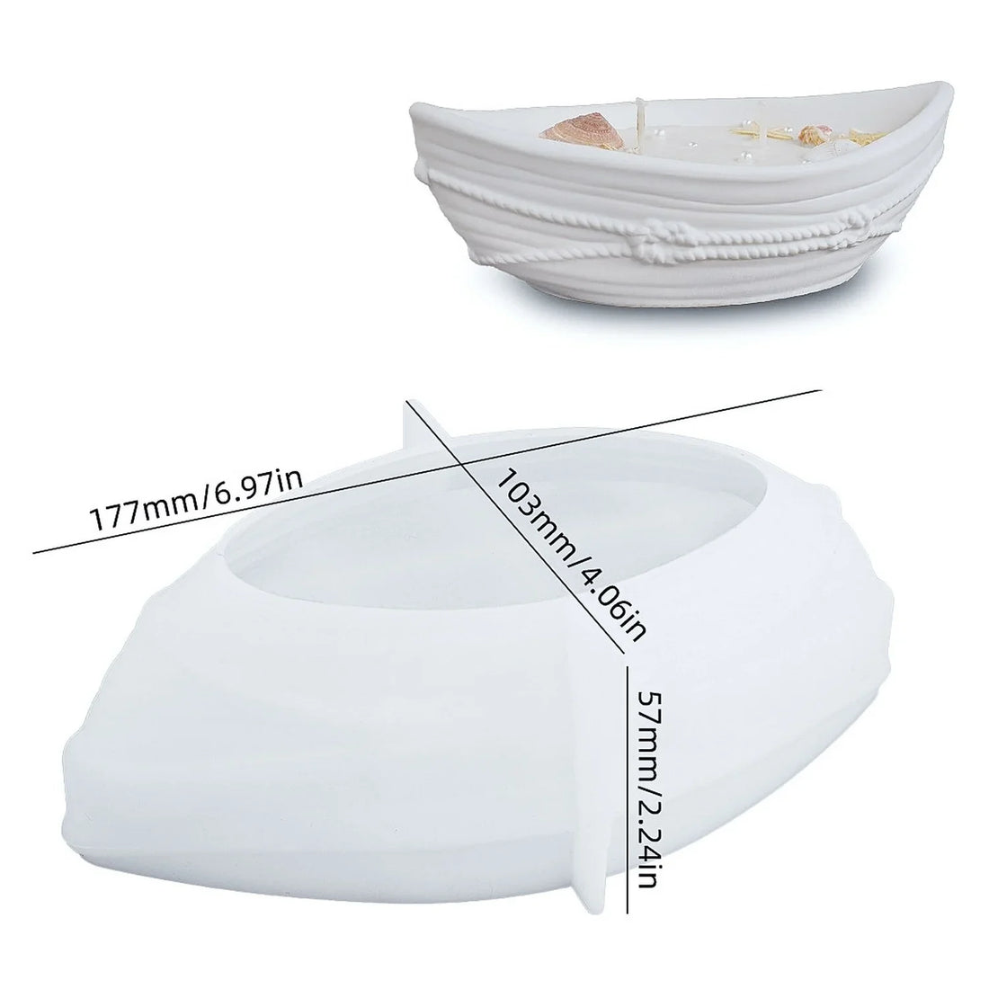 Candle & Resin Silicone Mould Boat Candle Pot JSM85 l Pack of 1