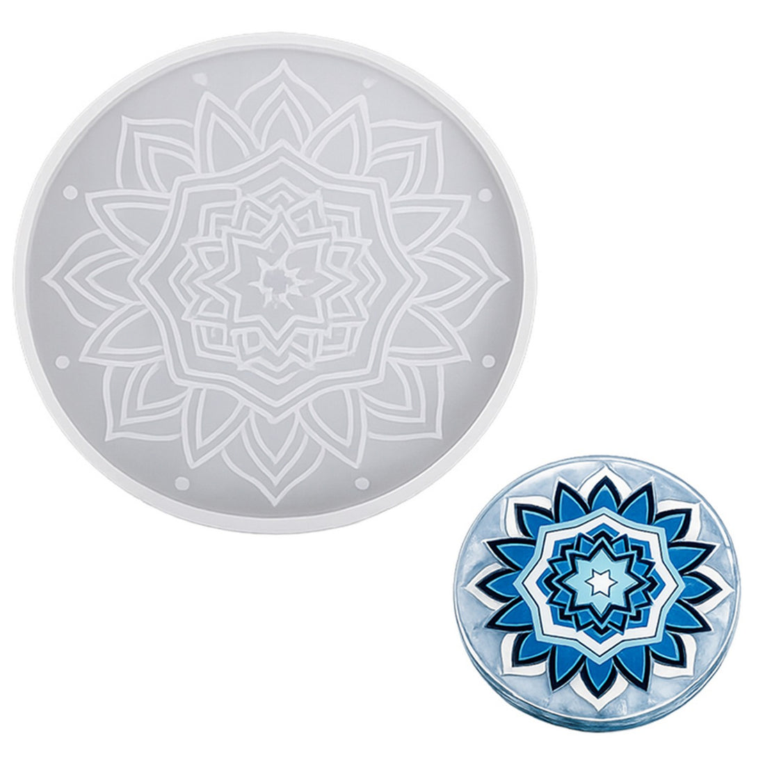 Mandala Design Round Coaster Silicone Mould