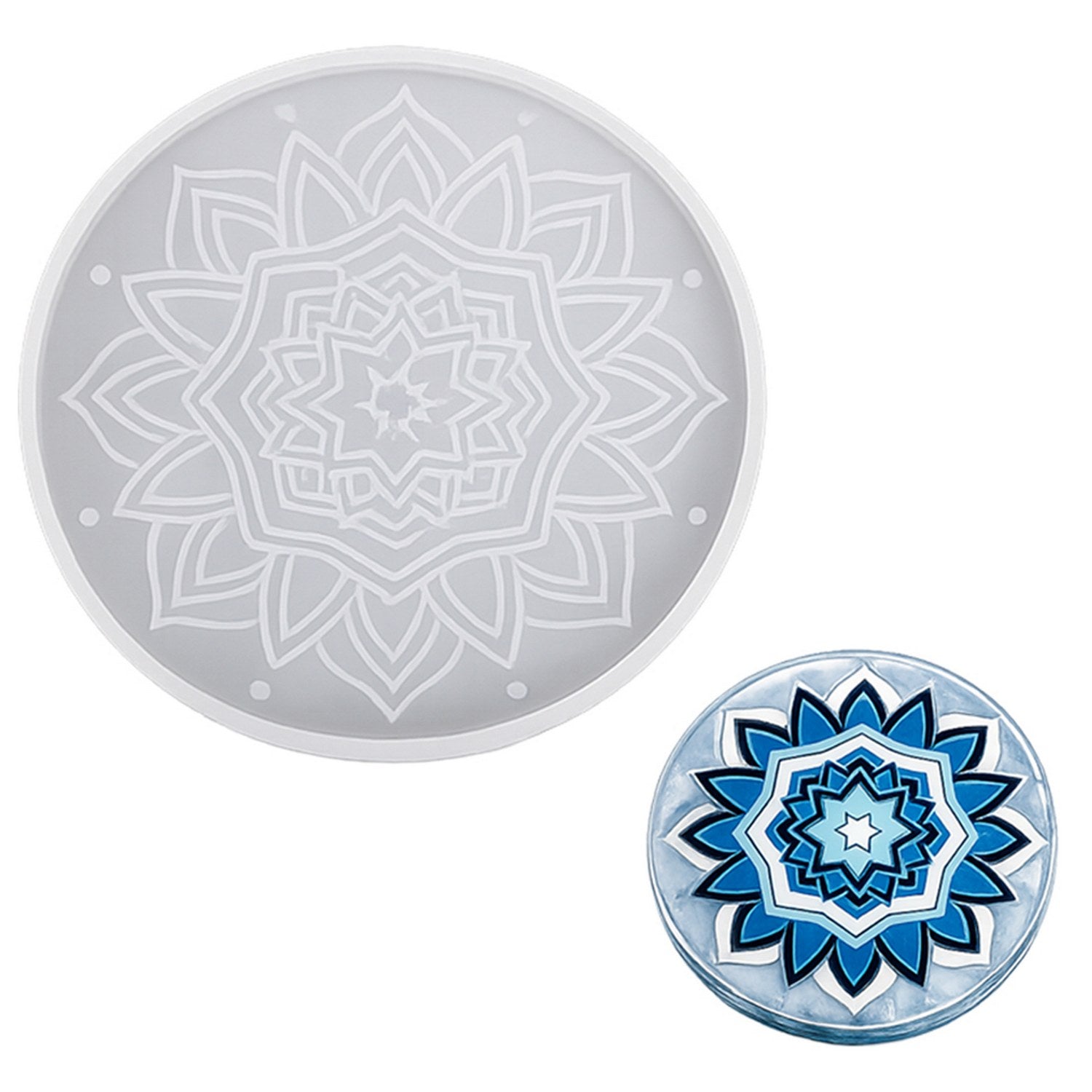 Mandala Design Round Coaster Silicone Mould