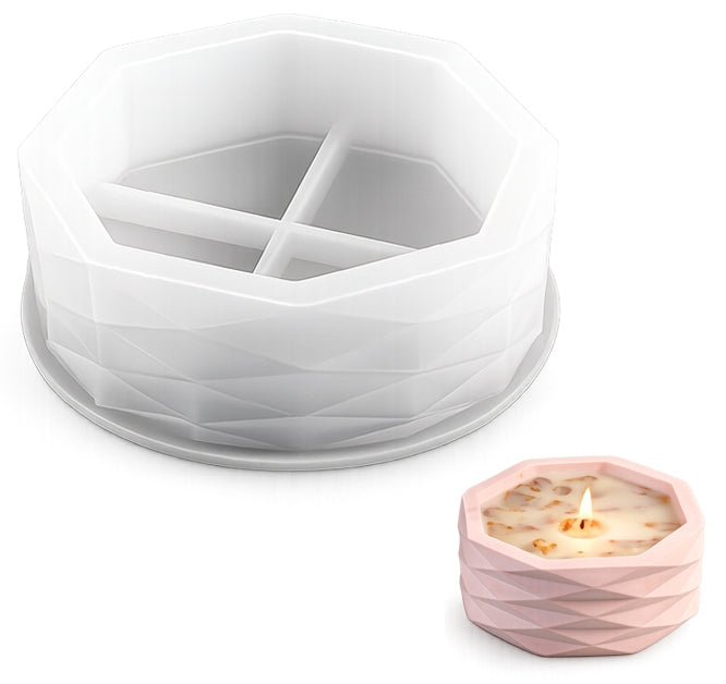 Hexagon Ridged Silicone Candle Mould