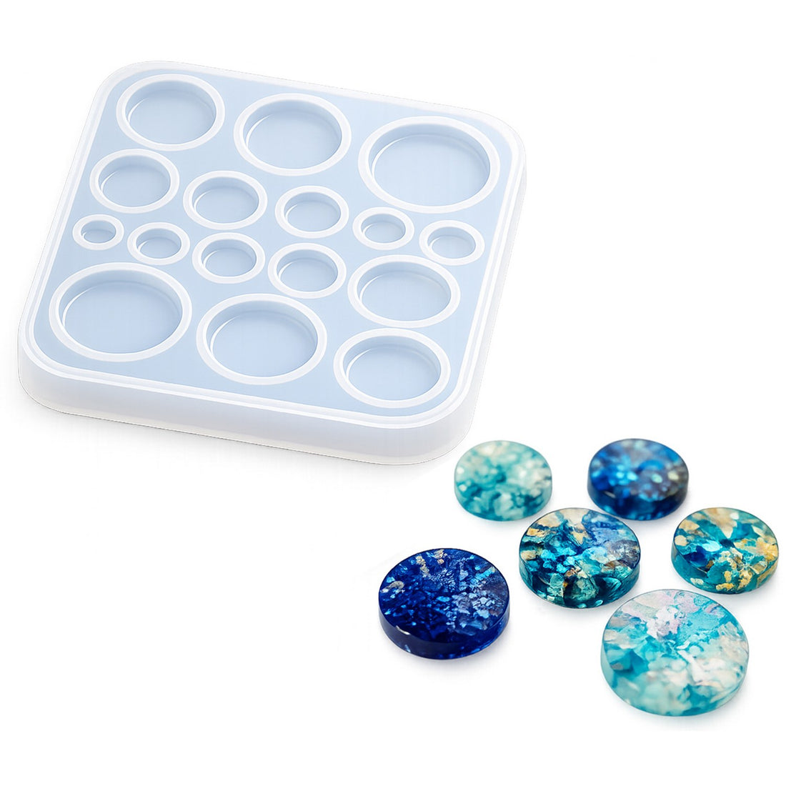 16-Cavity Round Gem Silicone Resin Mould