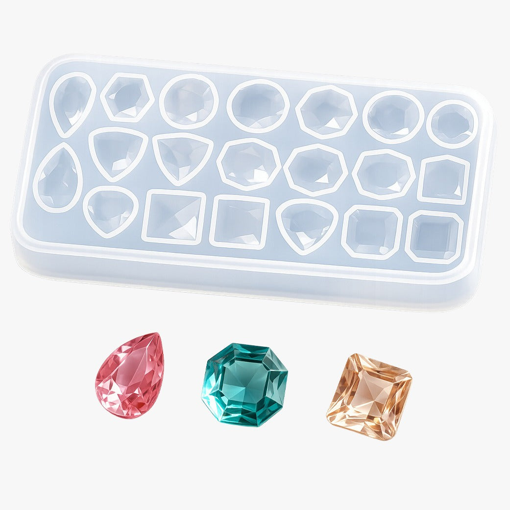 17-Cavity Diamond Gem Silicone Resin Mould
