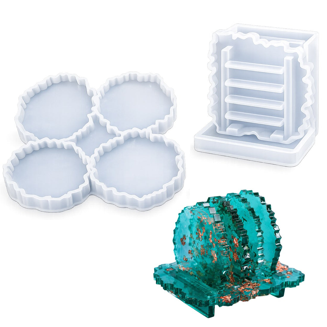 Agate Coaster Set with Stand Silicone Mould