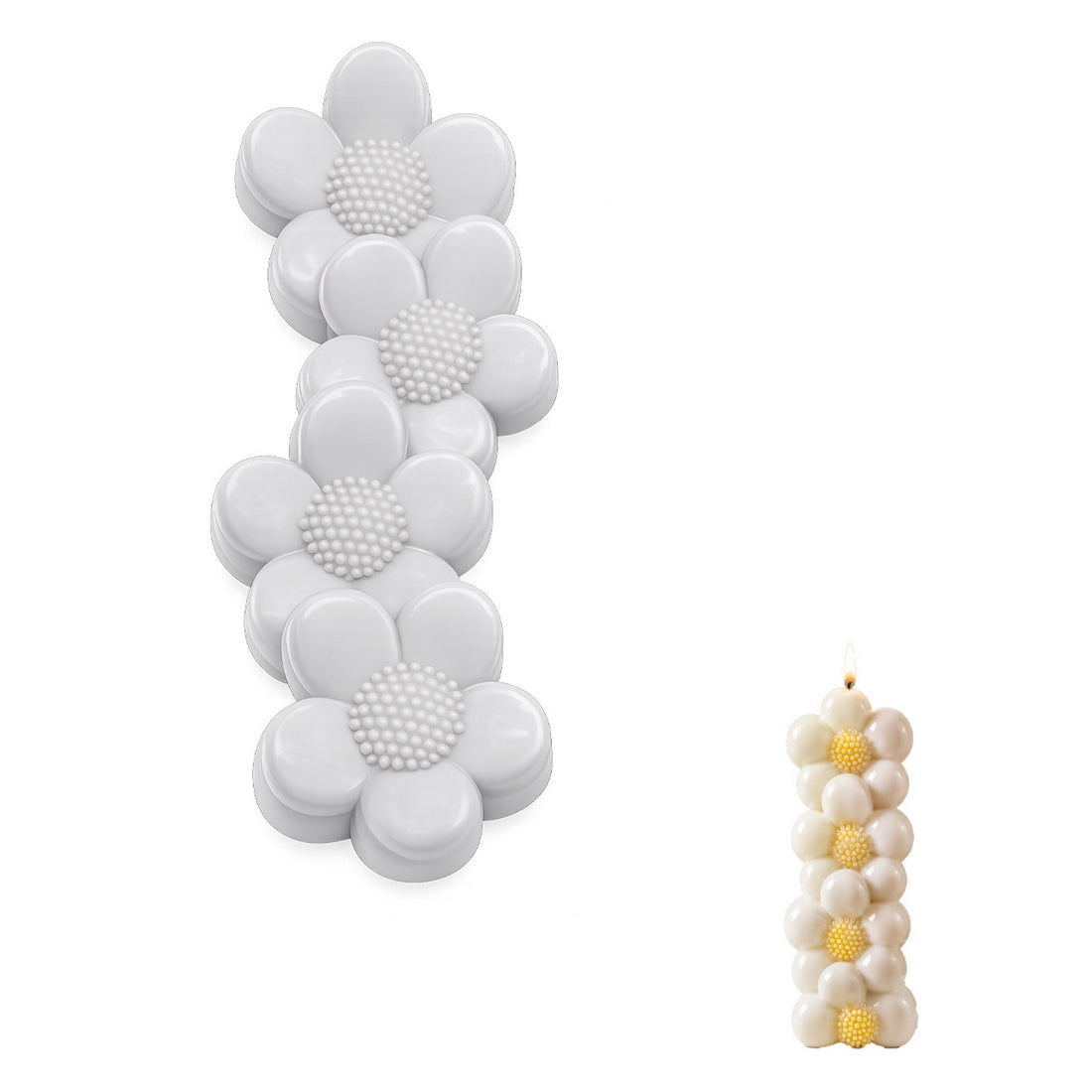 Bubble Ball Stack Pillar Silicone Candle Mould