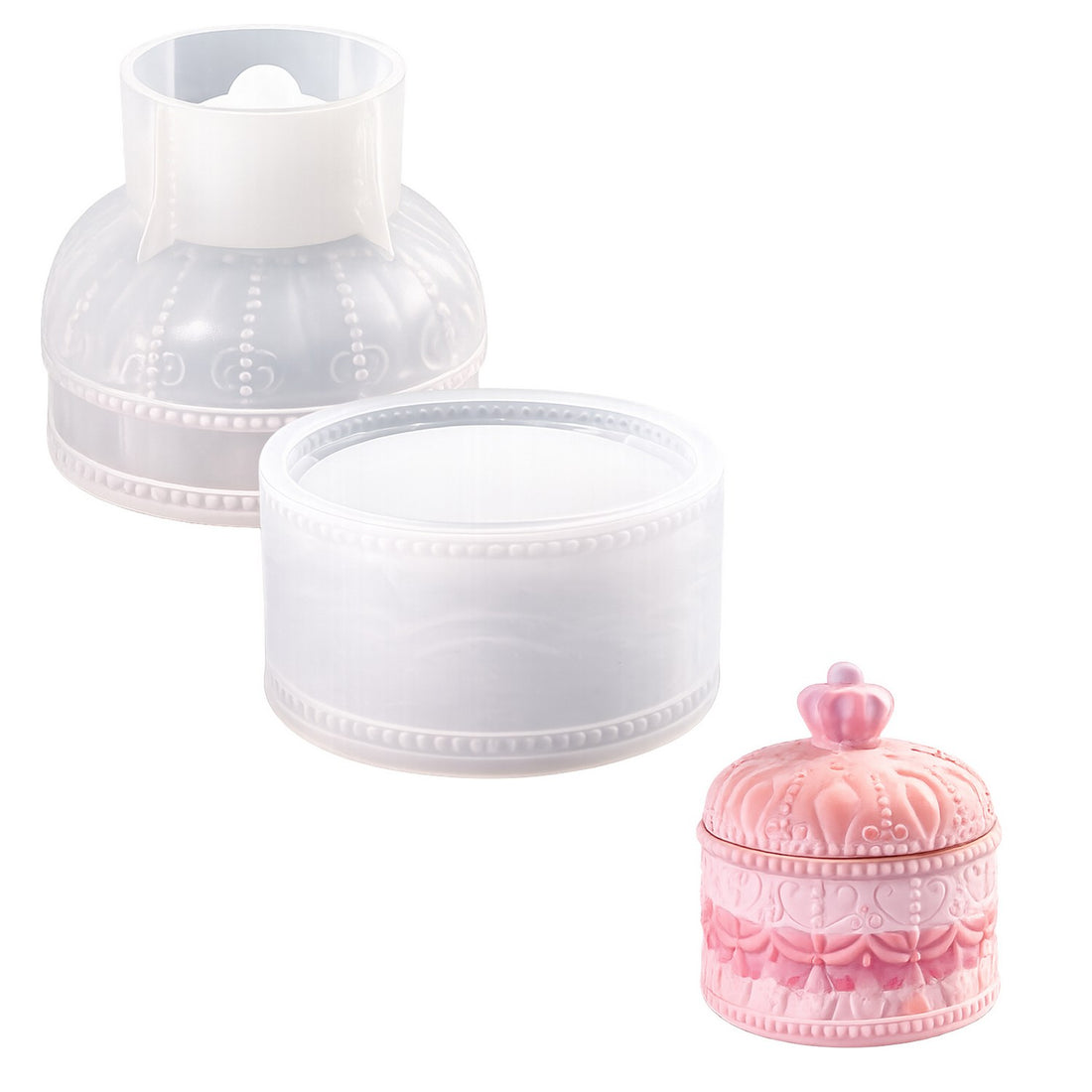 Stacked Ball Candle Pot with Lid Silicone Mould