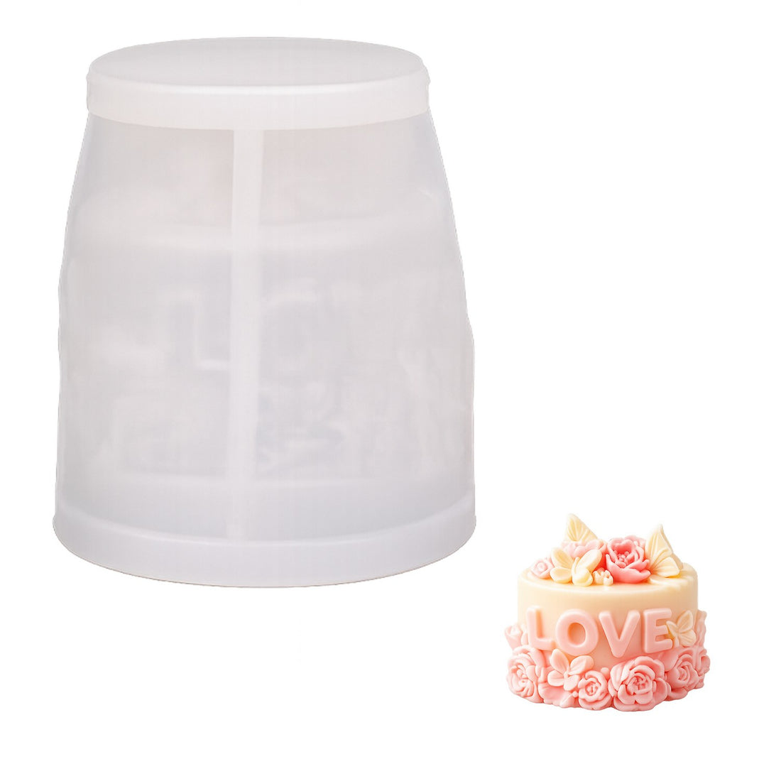 Rose Cake Tier Silicone Candle Mould