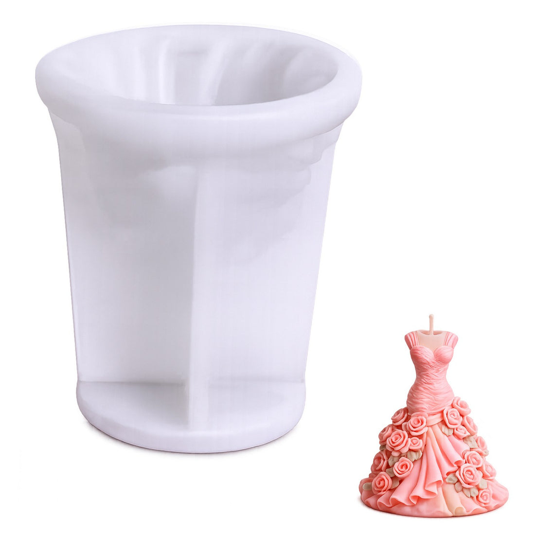 Gown Dress Vase Silicone Candle Mould