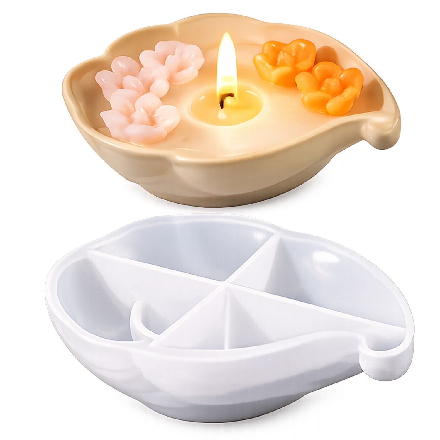 Floral Coaster Tray Set Small Silicone Mould