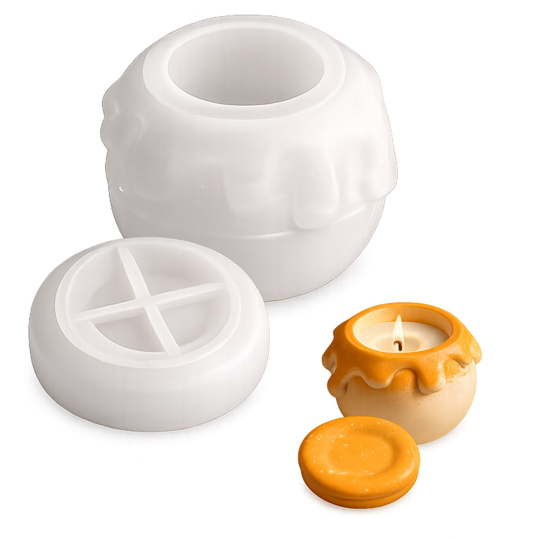 Pumpkin Jar with Lid Silicone Candle Mould