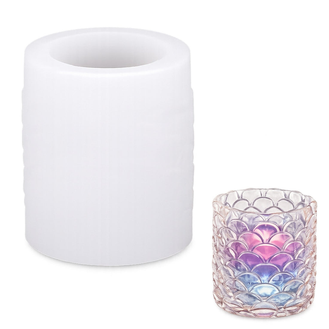 Crystal Textured Pillar Silicone Candle Mould