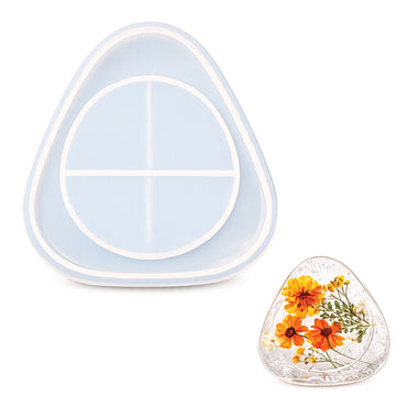 Candle & Resin Silicone Mould Circle & Triangle Tea Coaster JSND04 l Pack of 1