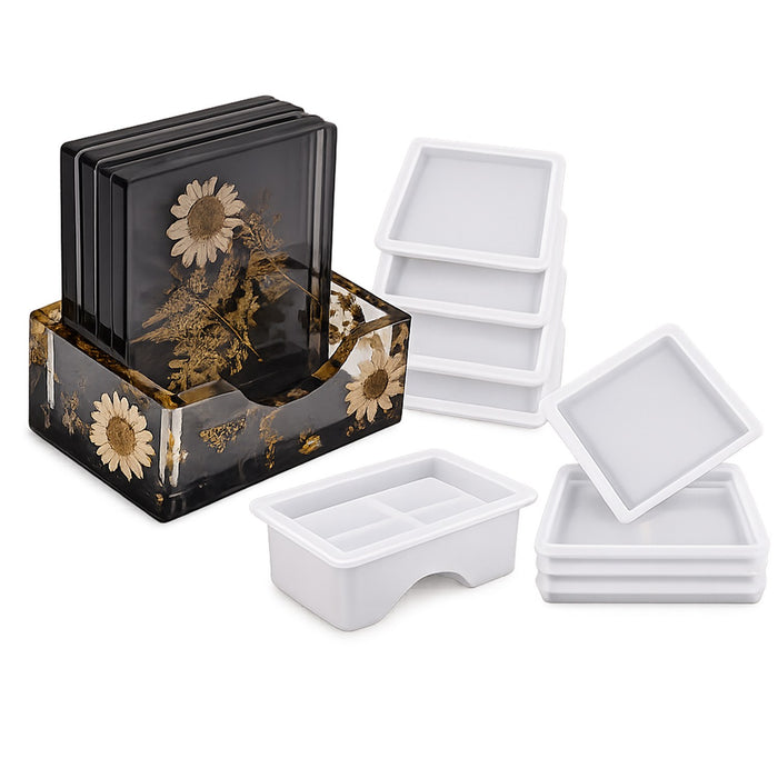 Candle & Resin Silicone Mould Square Tea Coaster With Stand JSND13 l Pack of 1