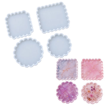 Candle & Resin Silicone Mould Agate Plate Round & Square JSND18 l Pack of 1