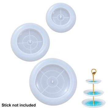 Candle & Resin Silicone Mould Cupcake Stand Plate Design 3Pcs JSND21 l Pack of 1