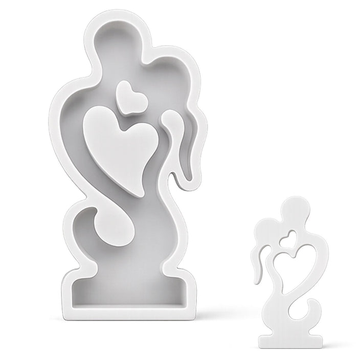 Candle & Resin Silicone Mould Heart Shaped Couple JSND36 l Pack of 1