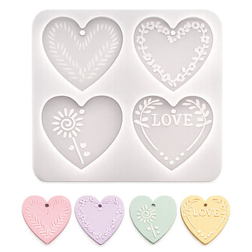Candle & Resin Silicone Mould Heart Love Pendant JSND44 l Pack of 1
