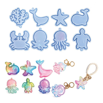 Candle & Resin Silicone Mould Keychain Pendant 8 Design JSND49 l Pack of 1