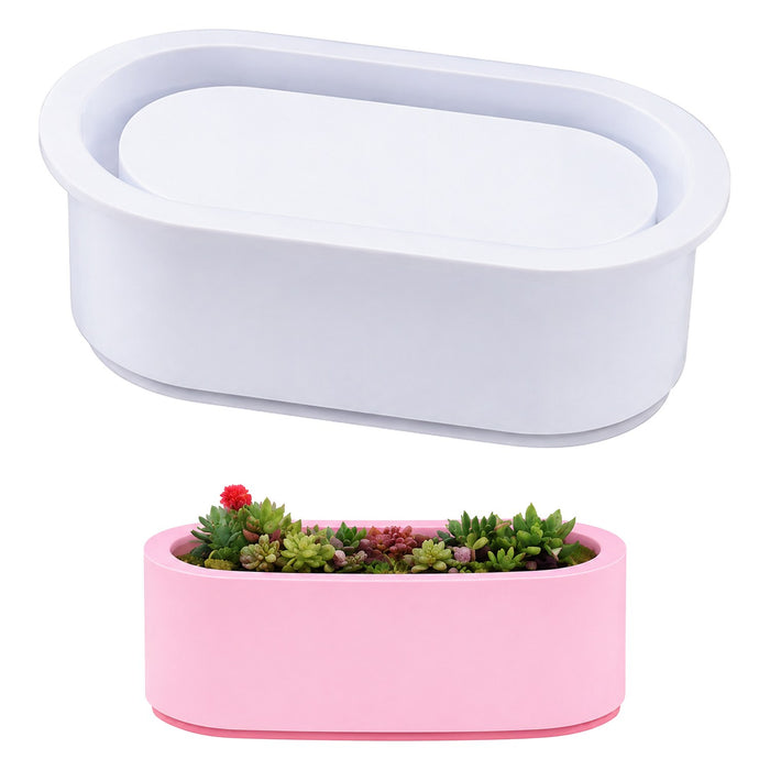 Candle & Resin Silicone Mould Oval Small Candle Pot JSND85 l Pack of 1