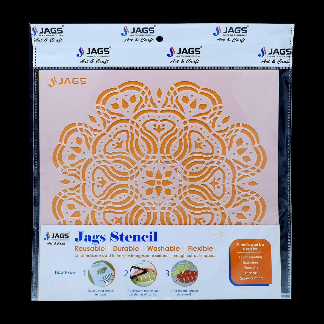 Mandala Pattern Stencil 12x12 Inch Design 1