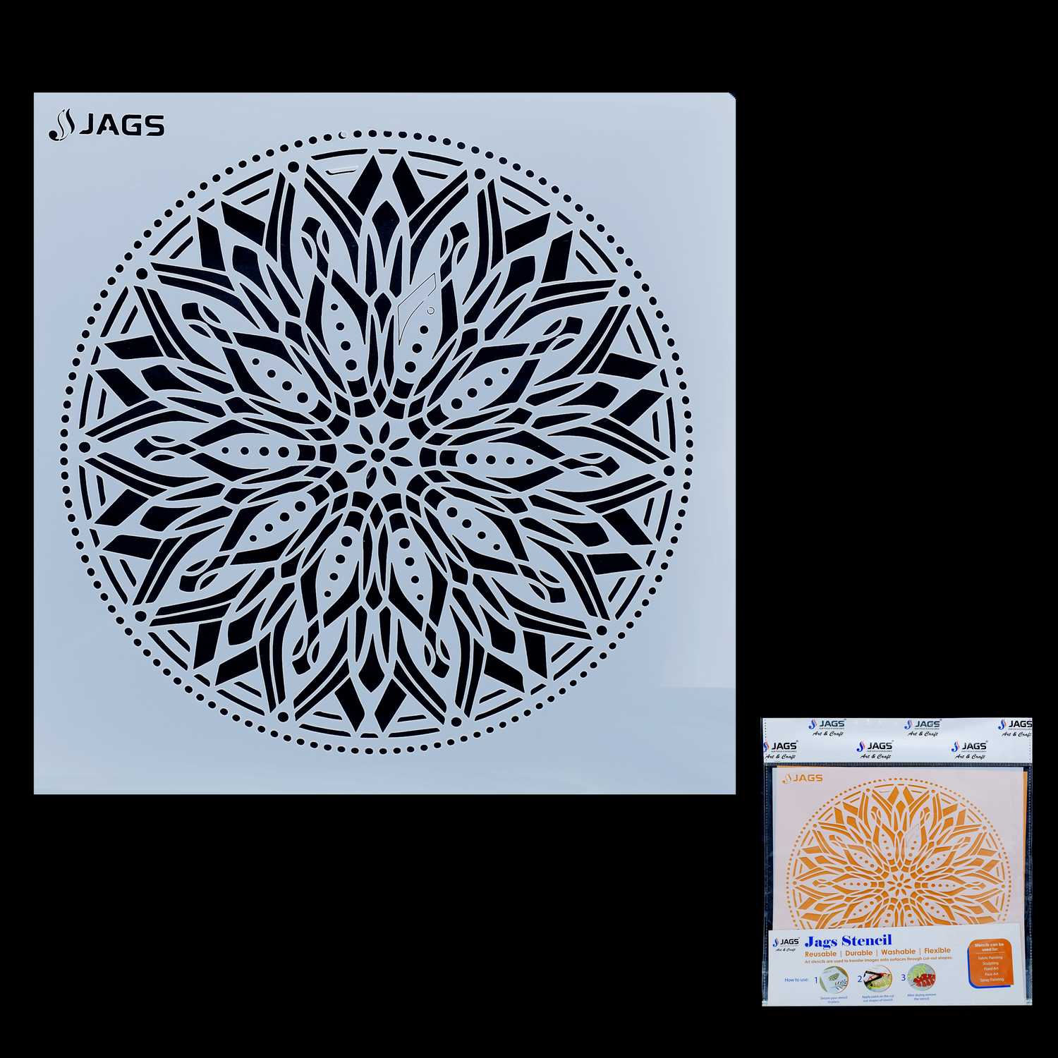 Mandala Pattern Stencil 12x12 Inch Design 2
