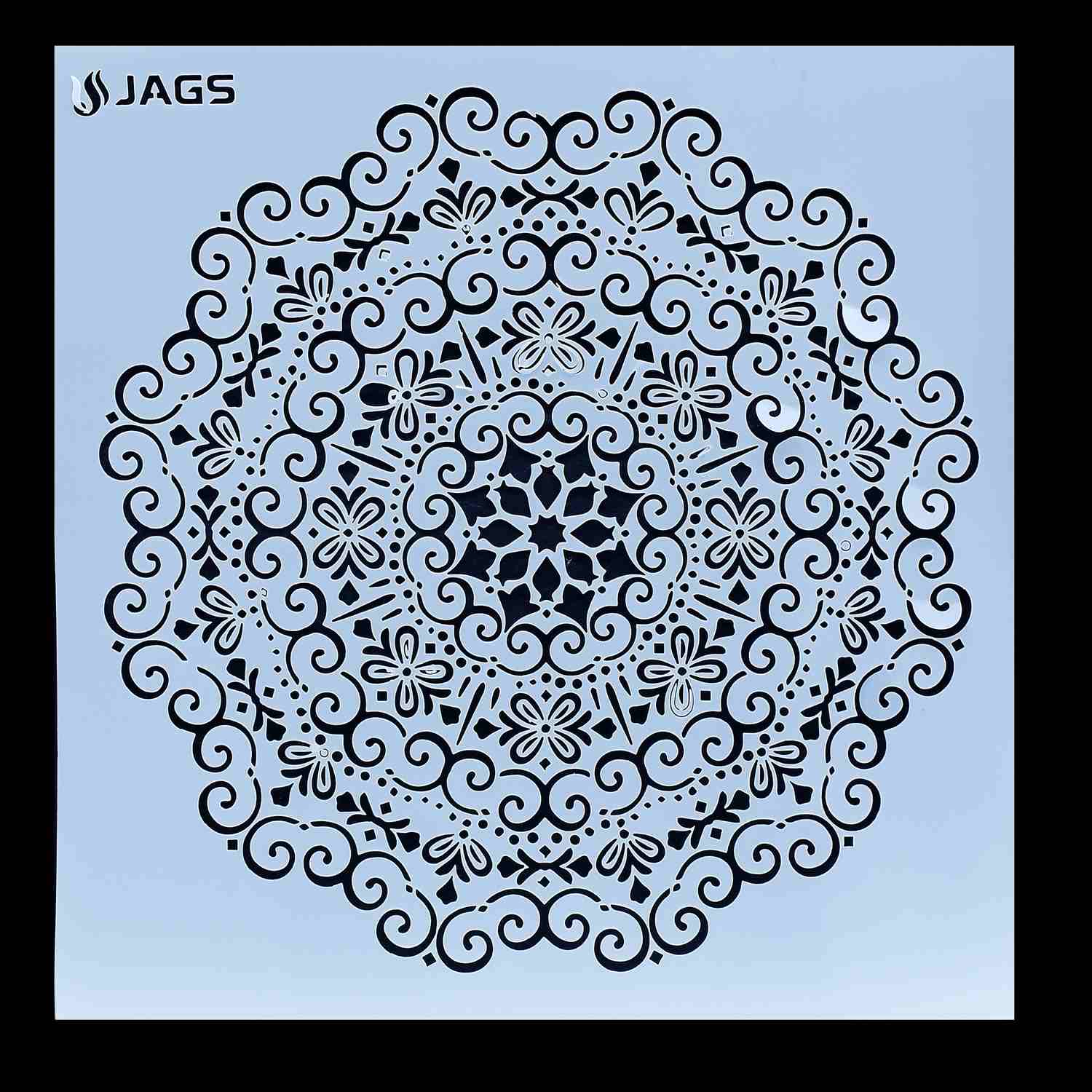 Mandala Pattern Stencil 12x12 Inch Design 3 angle 3