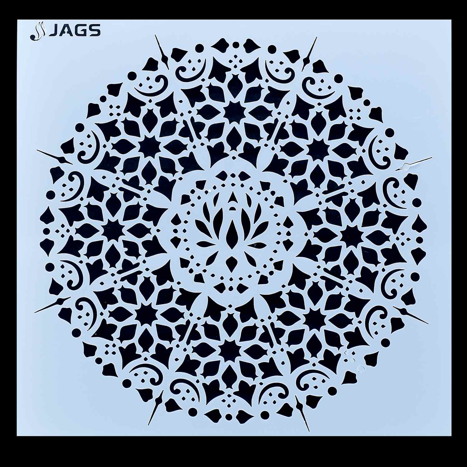 Mandala Pattern Stencil 12x12 Inch Design 4 angle 3