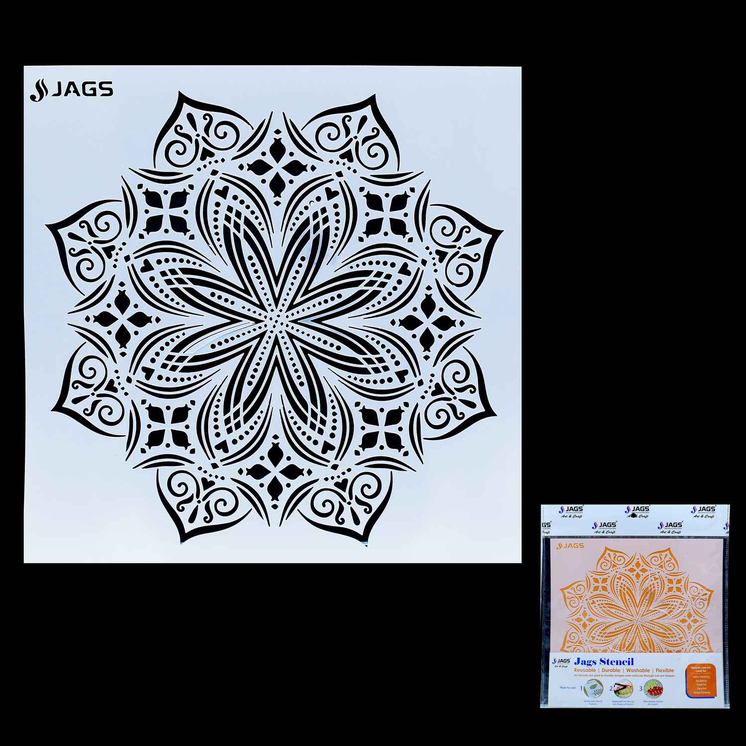 Mandala Pattern Stencil 12x12 Inch Design 6