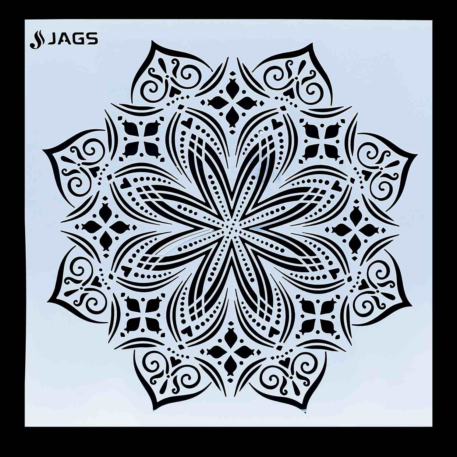 Mandala Pattern Stencil 12x12 Inch Design 6 angle 3