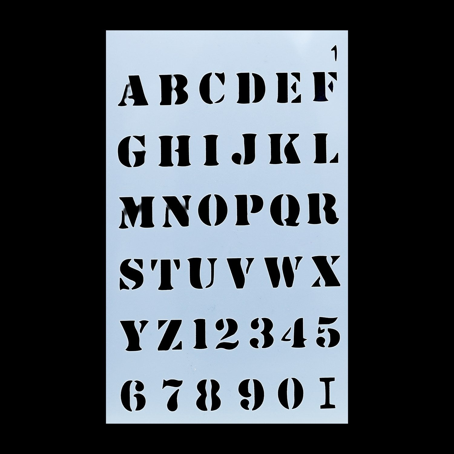 Alphabet Letter Stencil 4x7 Inch Design No 1 angle 3