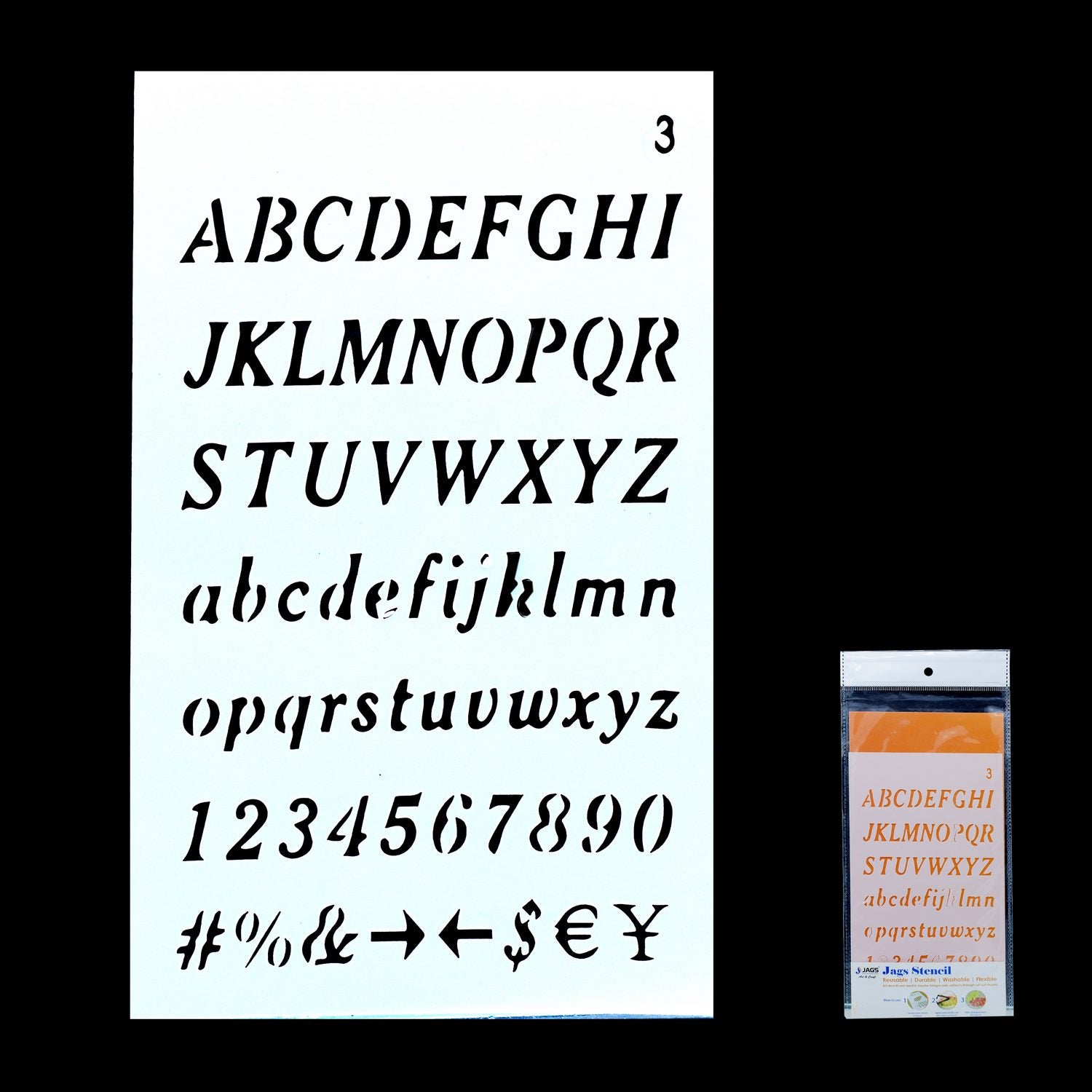 Alphabet Letter Stencil 4x7 Inch Design No 3