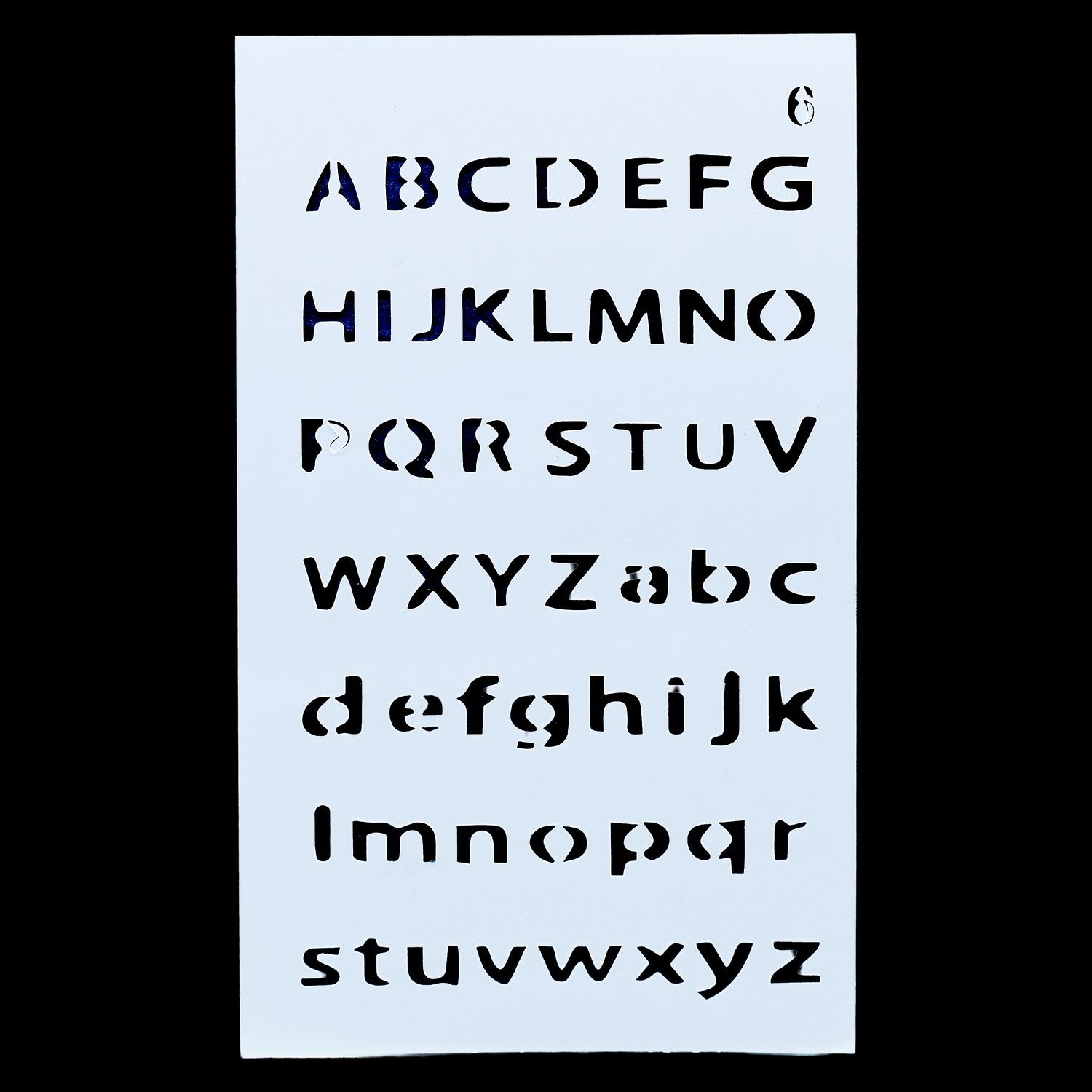 Alphabet Letter Stencil 4x7 Inch Design No 6 angle 3