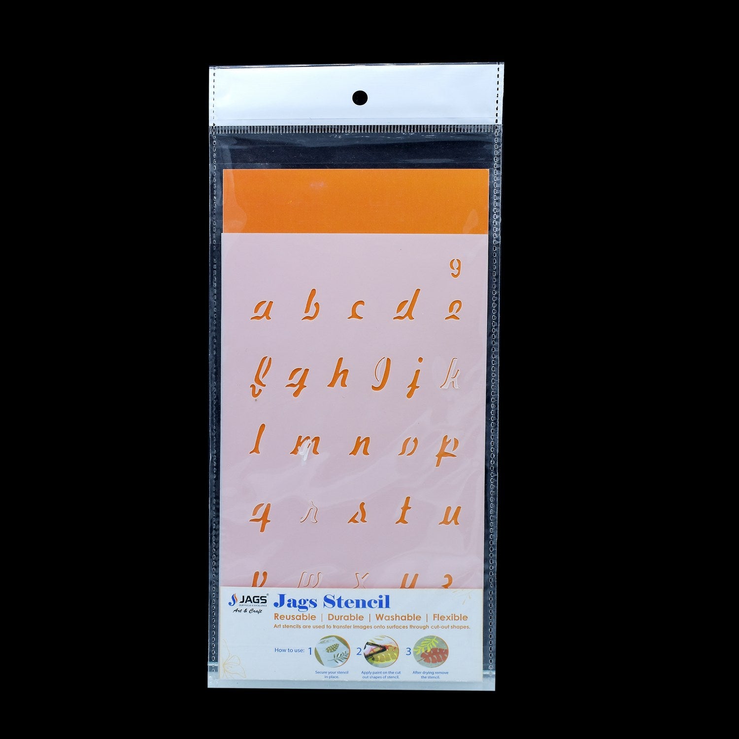 Alphabet Letter Stencil 4x7 Inch Design No 9 angle 2