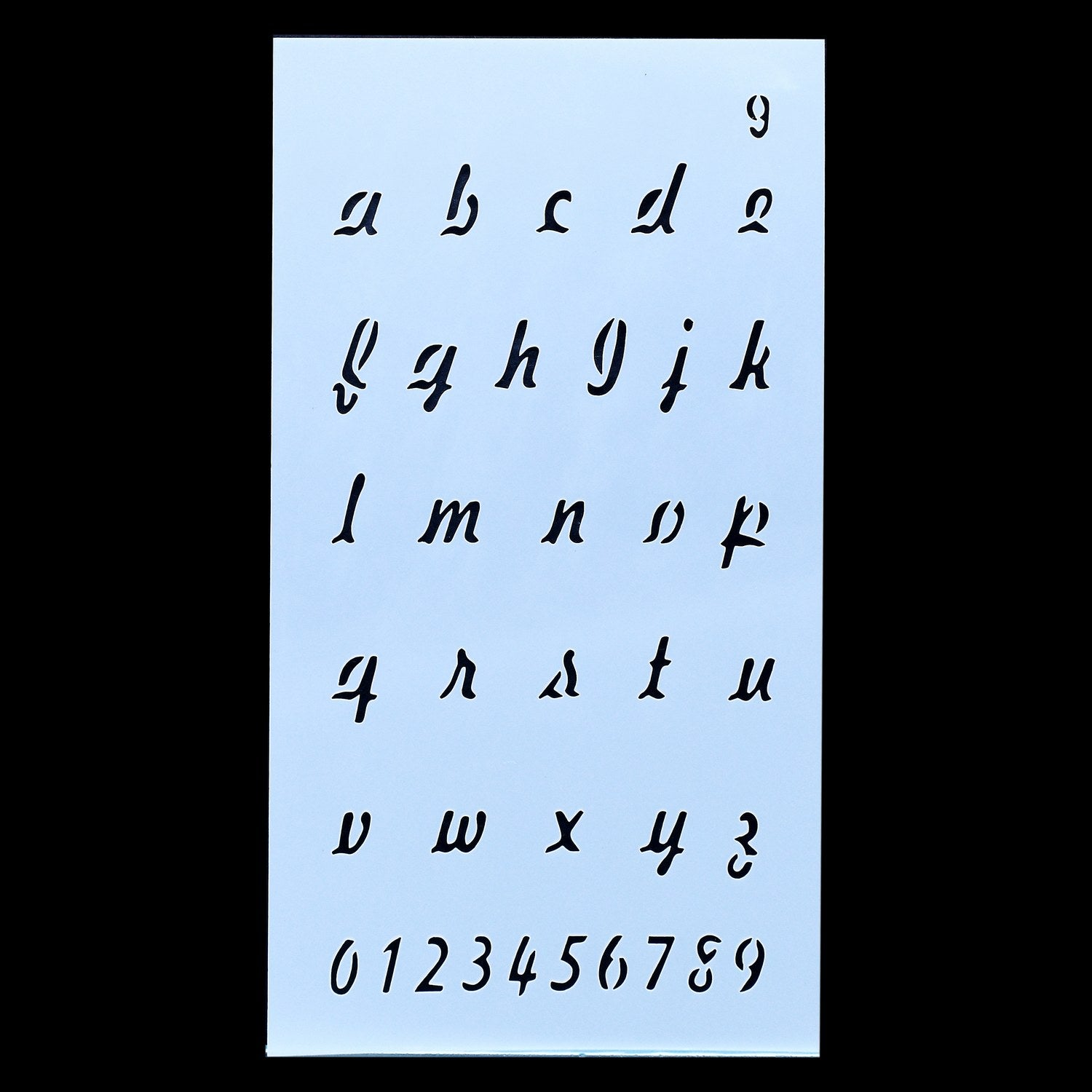 Alphabet Letter Stencil 4x7 Inch Design No 9 angle 3