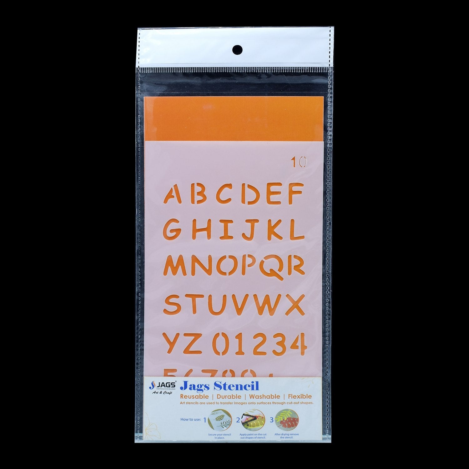 Alphabet Letter Stencil 4x7 Inch Design No 10 angle 2