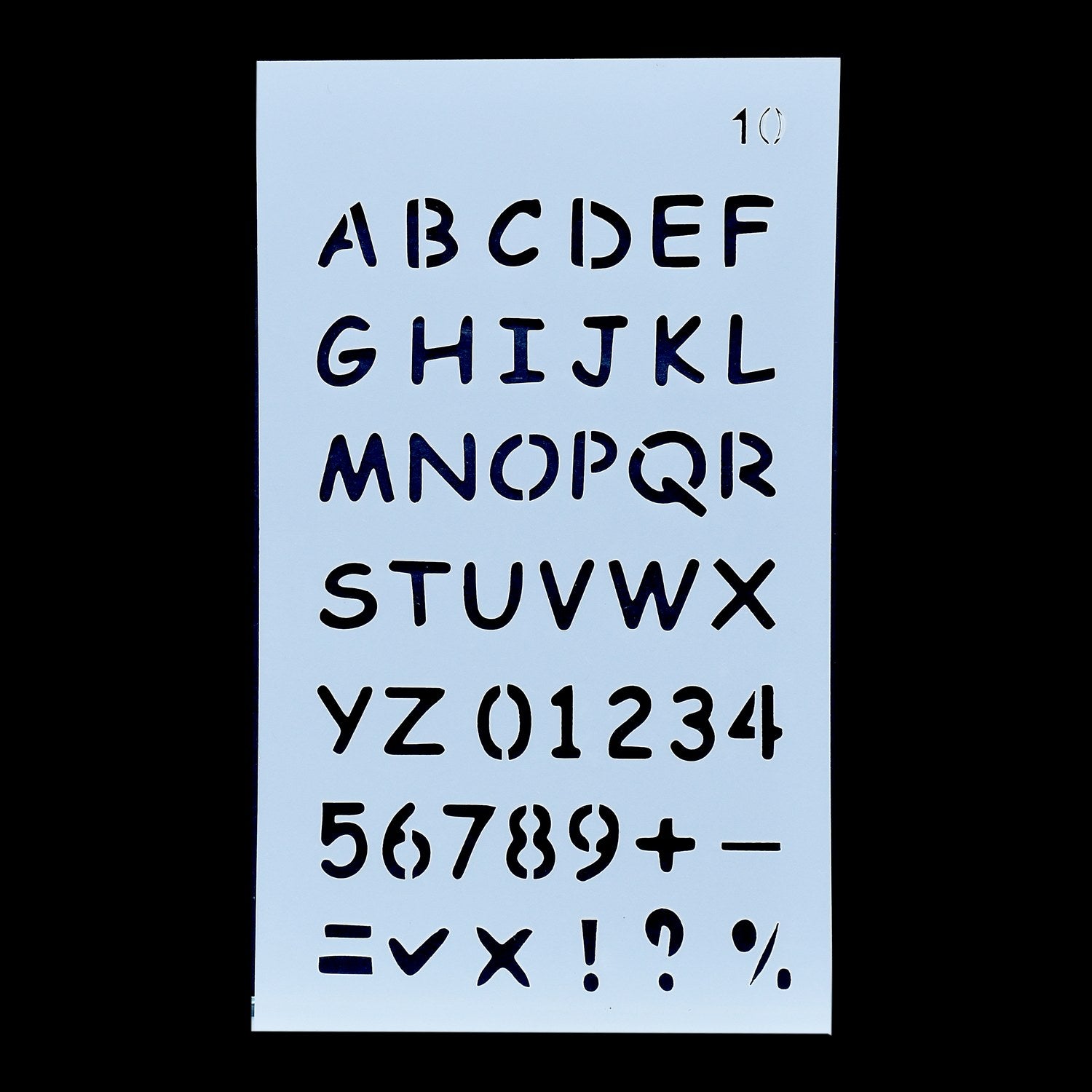 Alphabet Letter Stencil 4x7 Inch Design No 10 angle 3