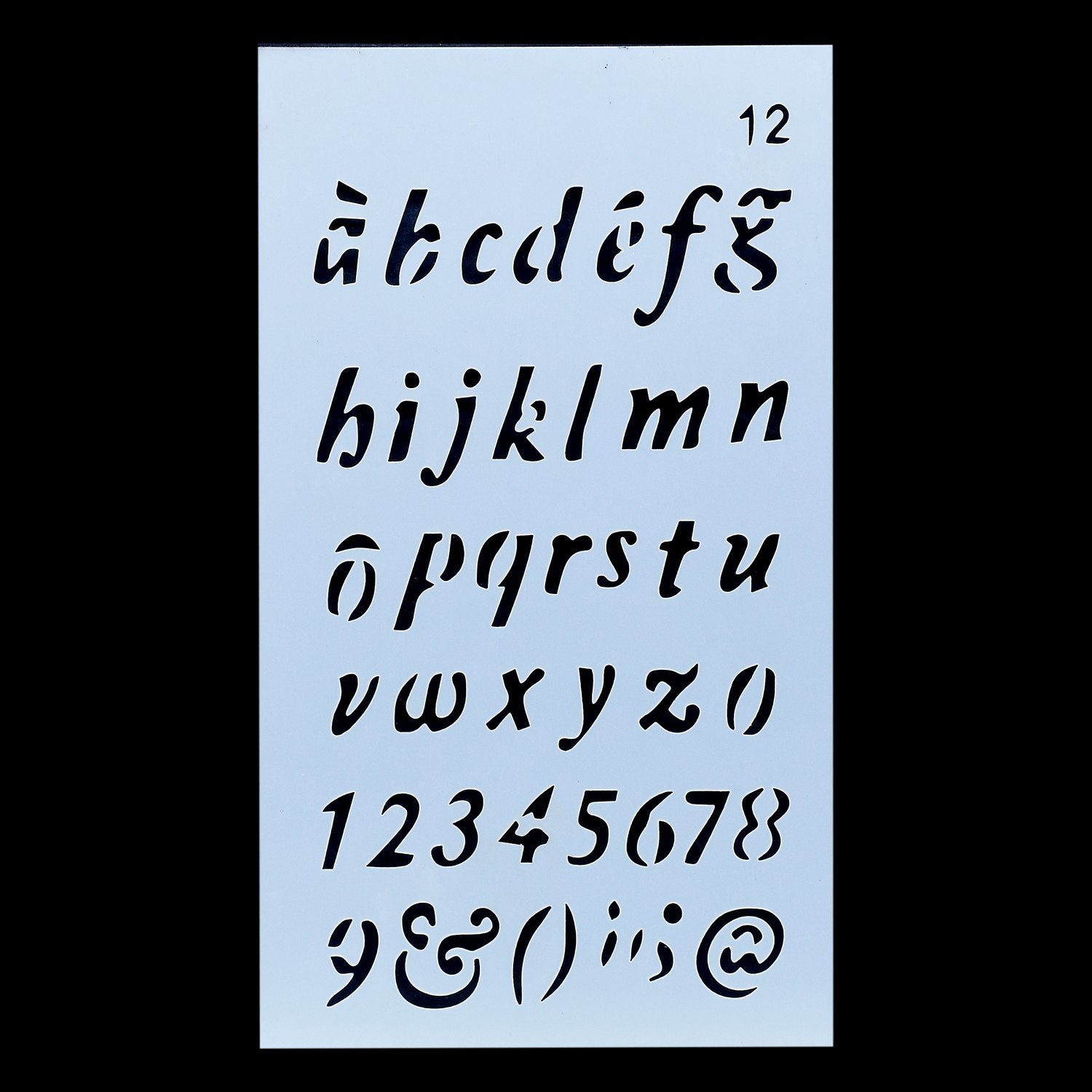 Alphabet Letter Stencil 4x7 Inch Design No 12 angle 3