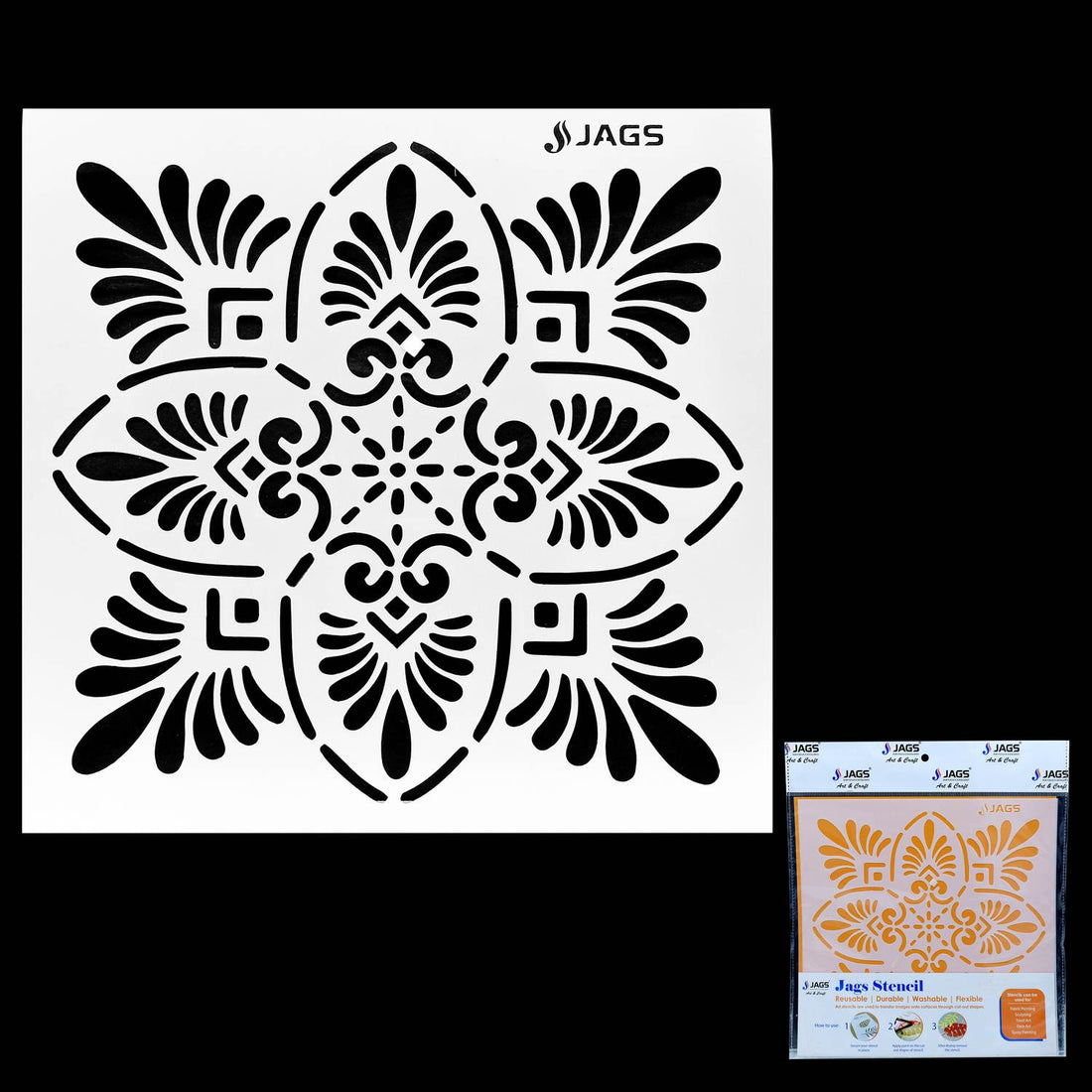 Mandala Pattern Stencil 6x6 Inch Design 1