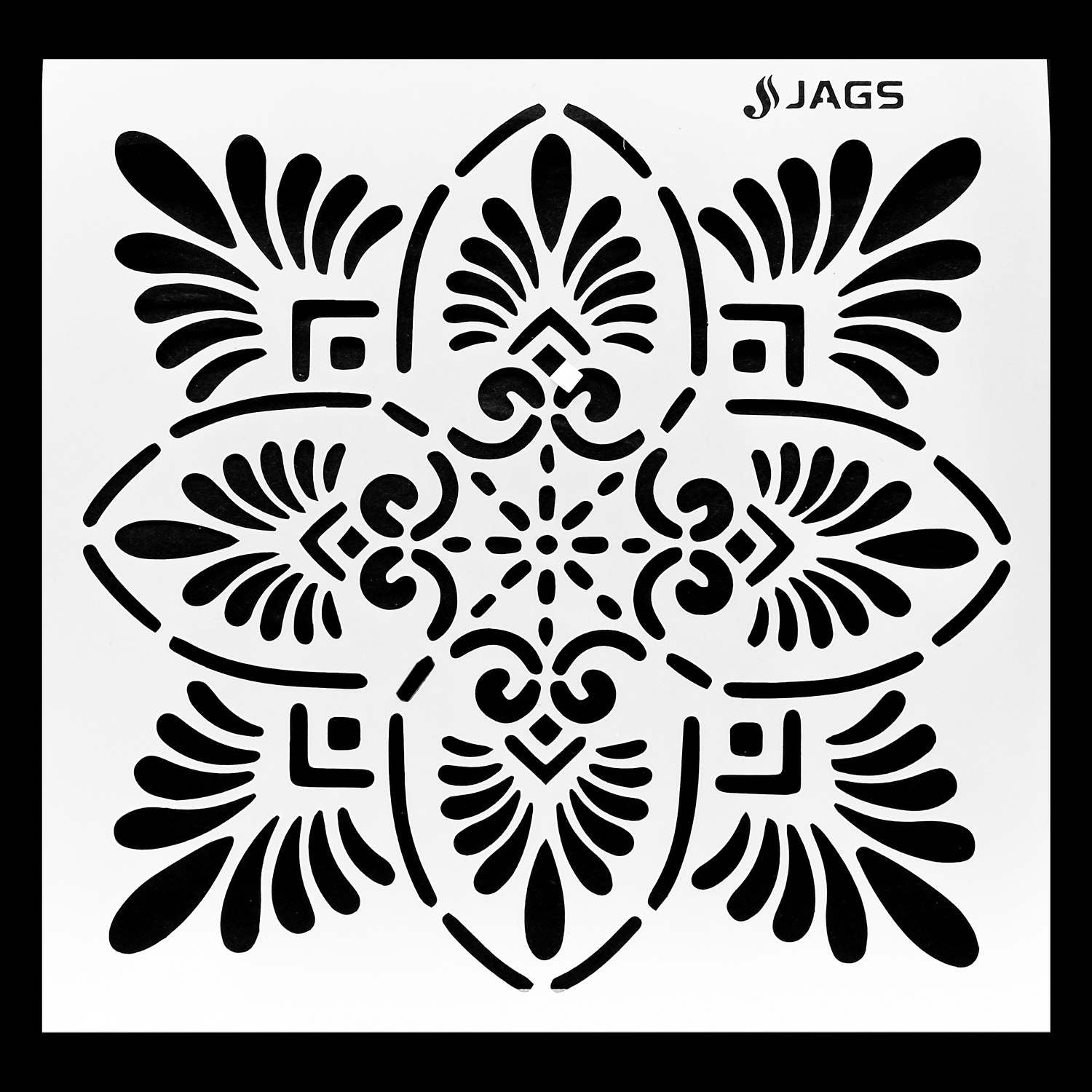 Mandala Pattern Stencil 6x6 Inch Design 1 angle 3