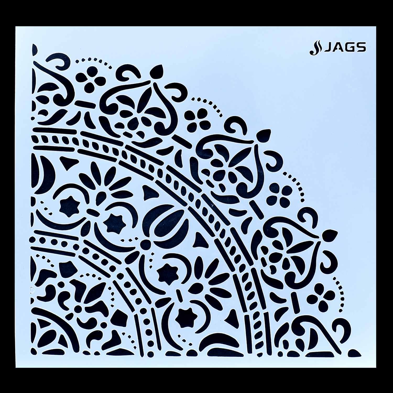 Mandala Pattern Stencil 6x6 Inch Design 2 angle 3