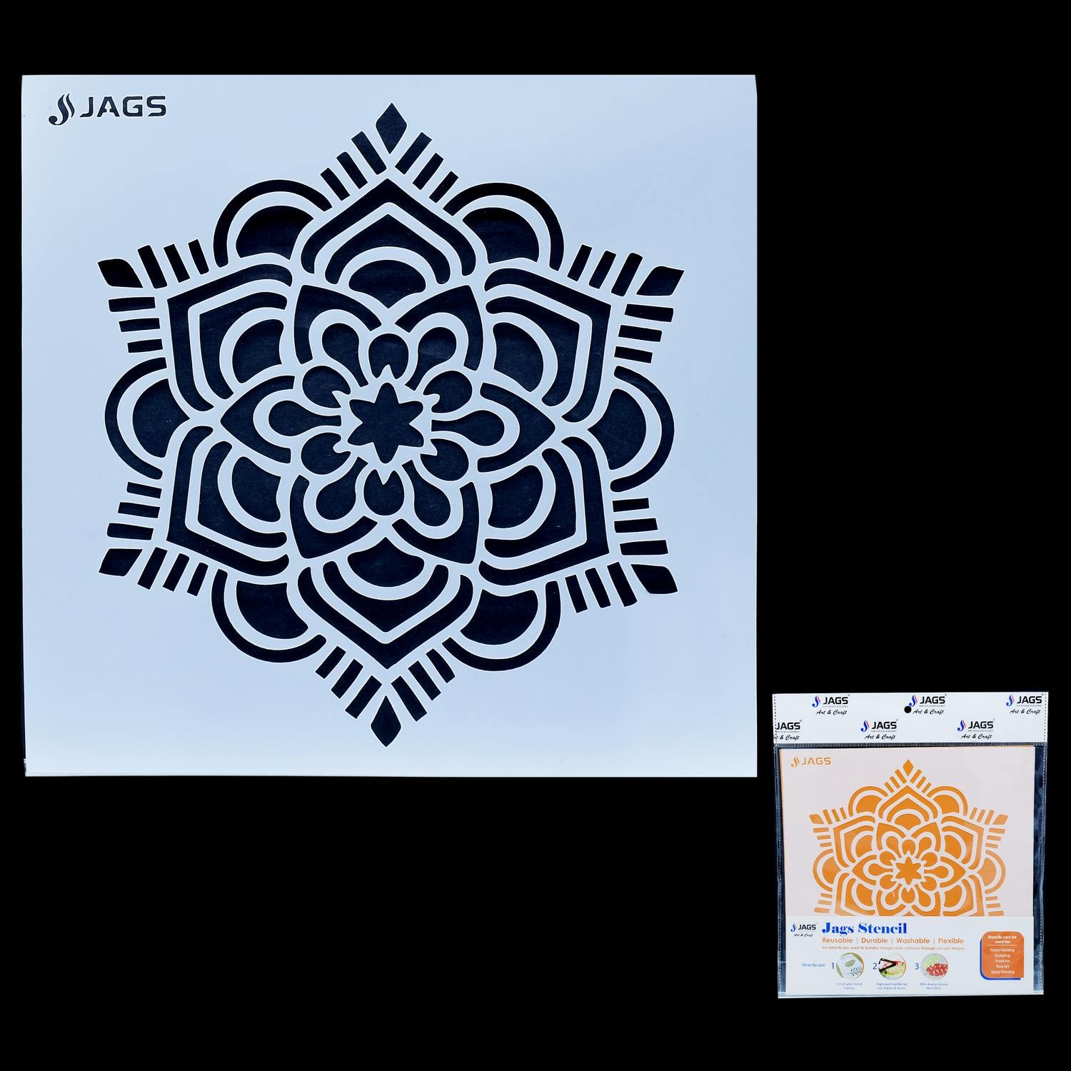 Mandala Pattern Stencil 6x6 Inch Design 3