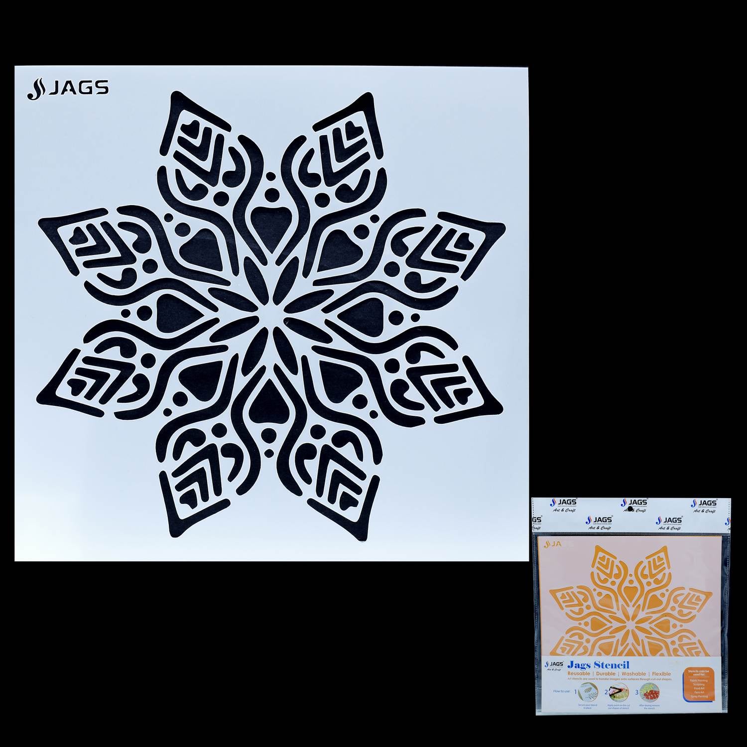 Mandala Pattern Stencil 6x6 Inch Design 6