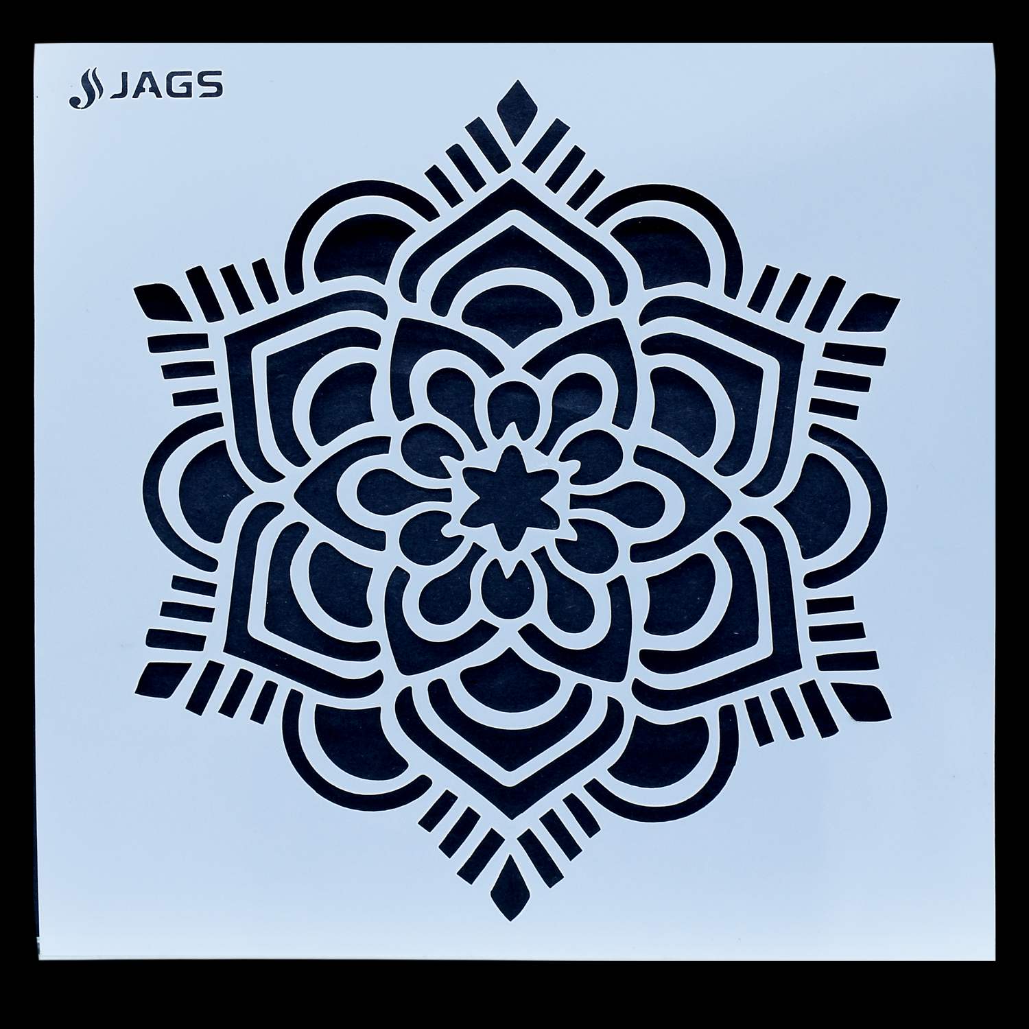 Mandala Design Stencil 8x8 Inch Design 2 angle 3