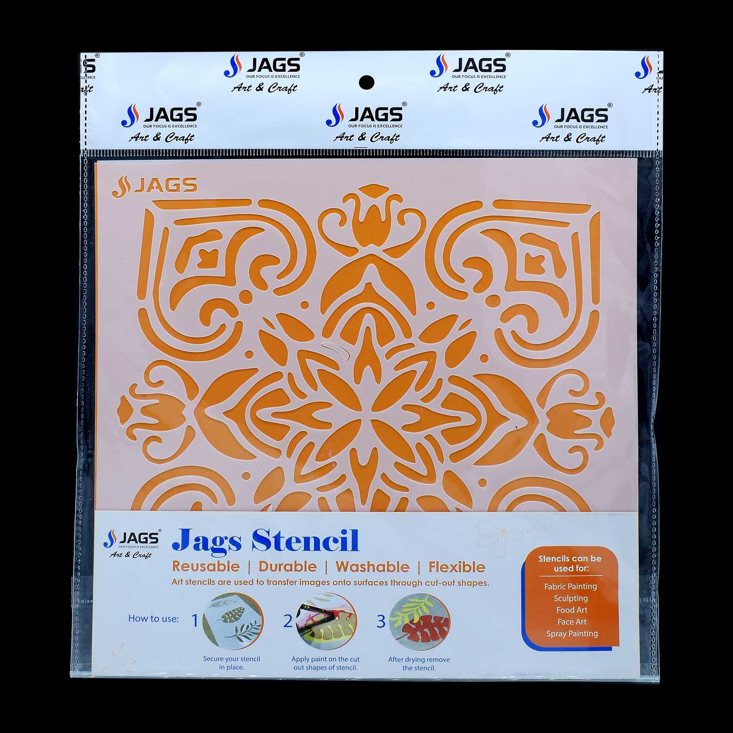 Mandala Design Stencil 8x8 Inch Design 4 angle 2