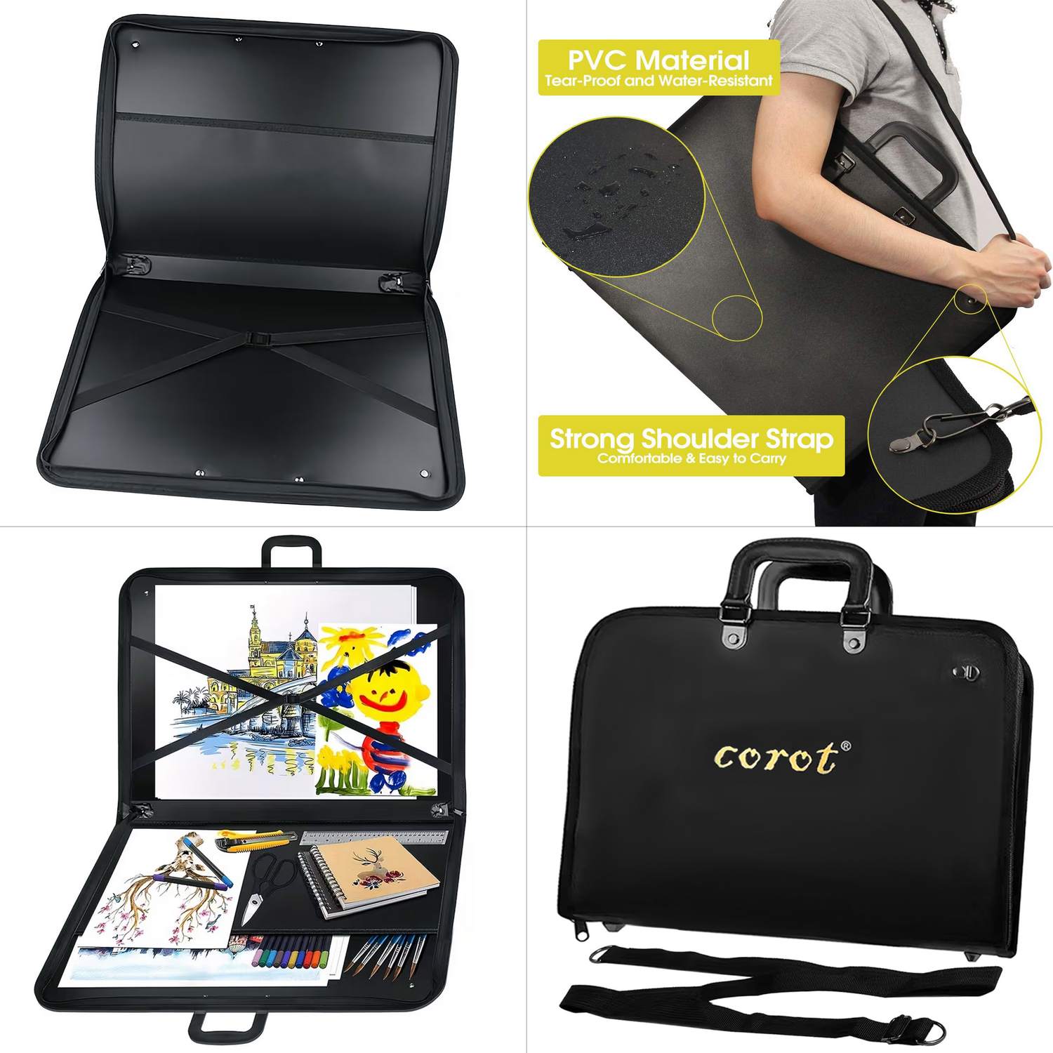 Corot Black Drawing Portfolio Bag 46x35
