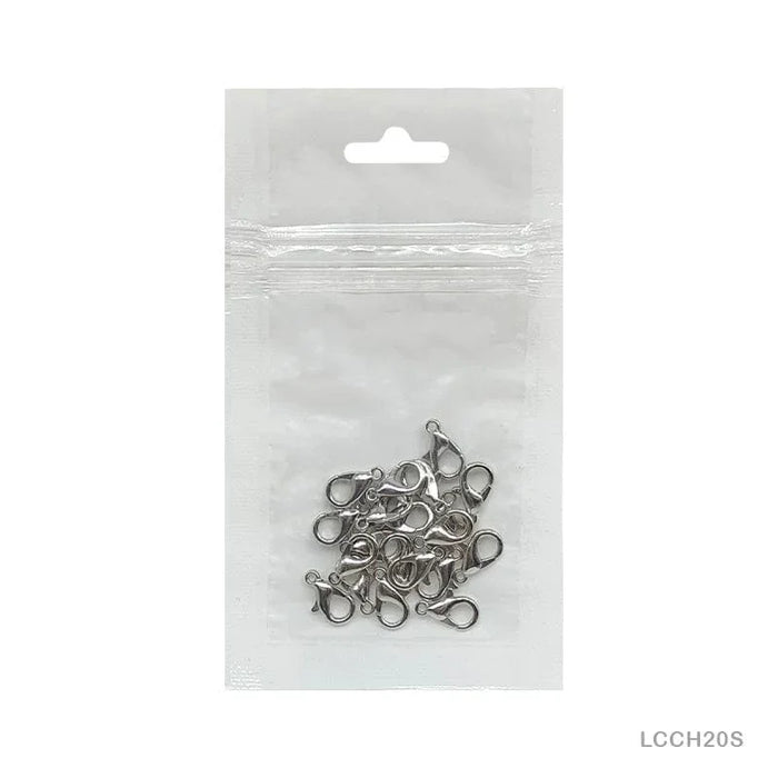25Pc Silver 12Mm Lobster Clasps Claw Hooks    Code  Lcch20S