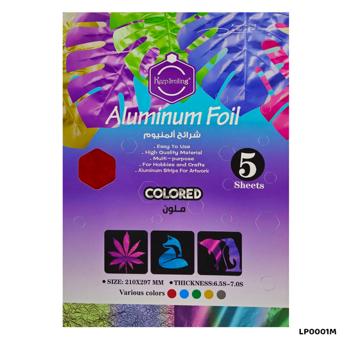 Multicolour Foil Sheets A4 (210x297mm) - Pack of 5