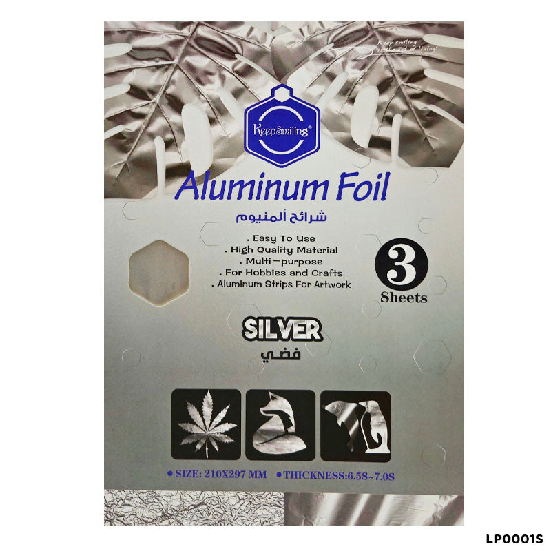 Silver Foil Sheets A4 (210x297mm) - Pack of 3